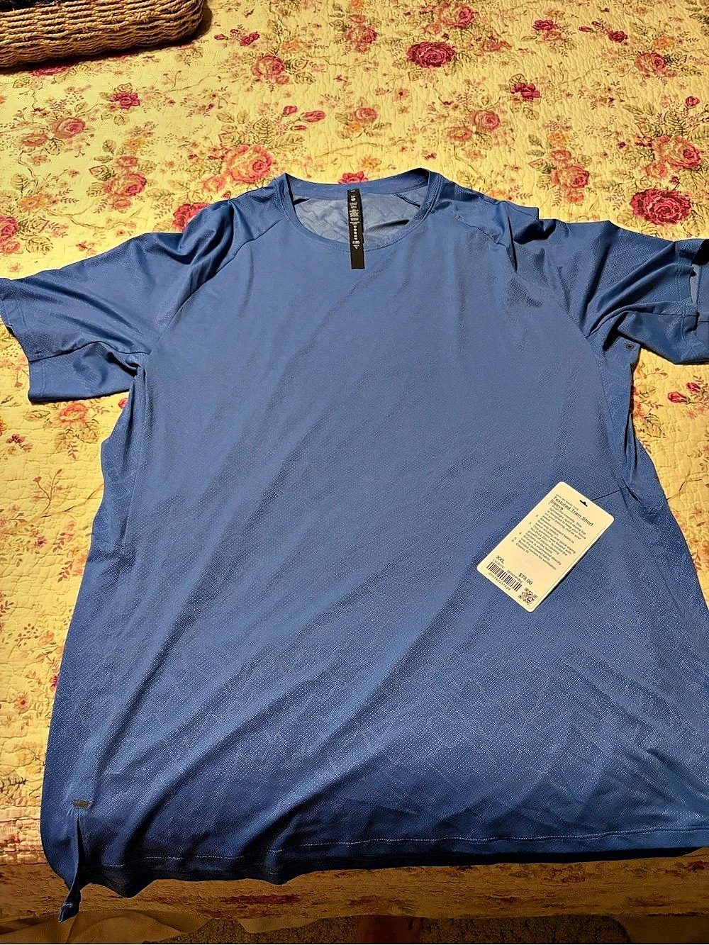 Lululemon Textured Train Short Sleeve Shirt Blue XXL
